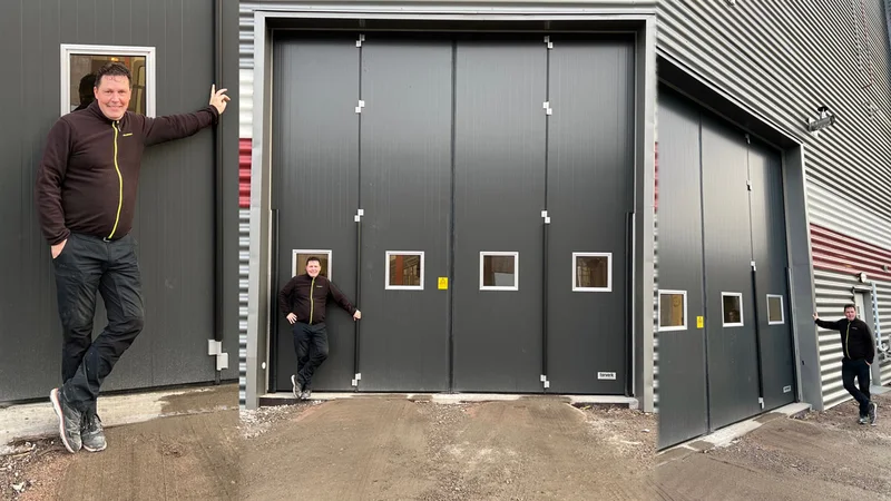 Mattias Reinhard at Nybetong chose a folding door from Torverk.