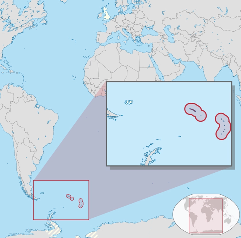 Sydgeorgien is located east of Cape Horn
