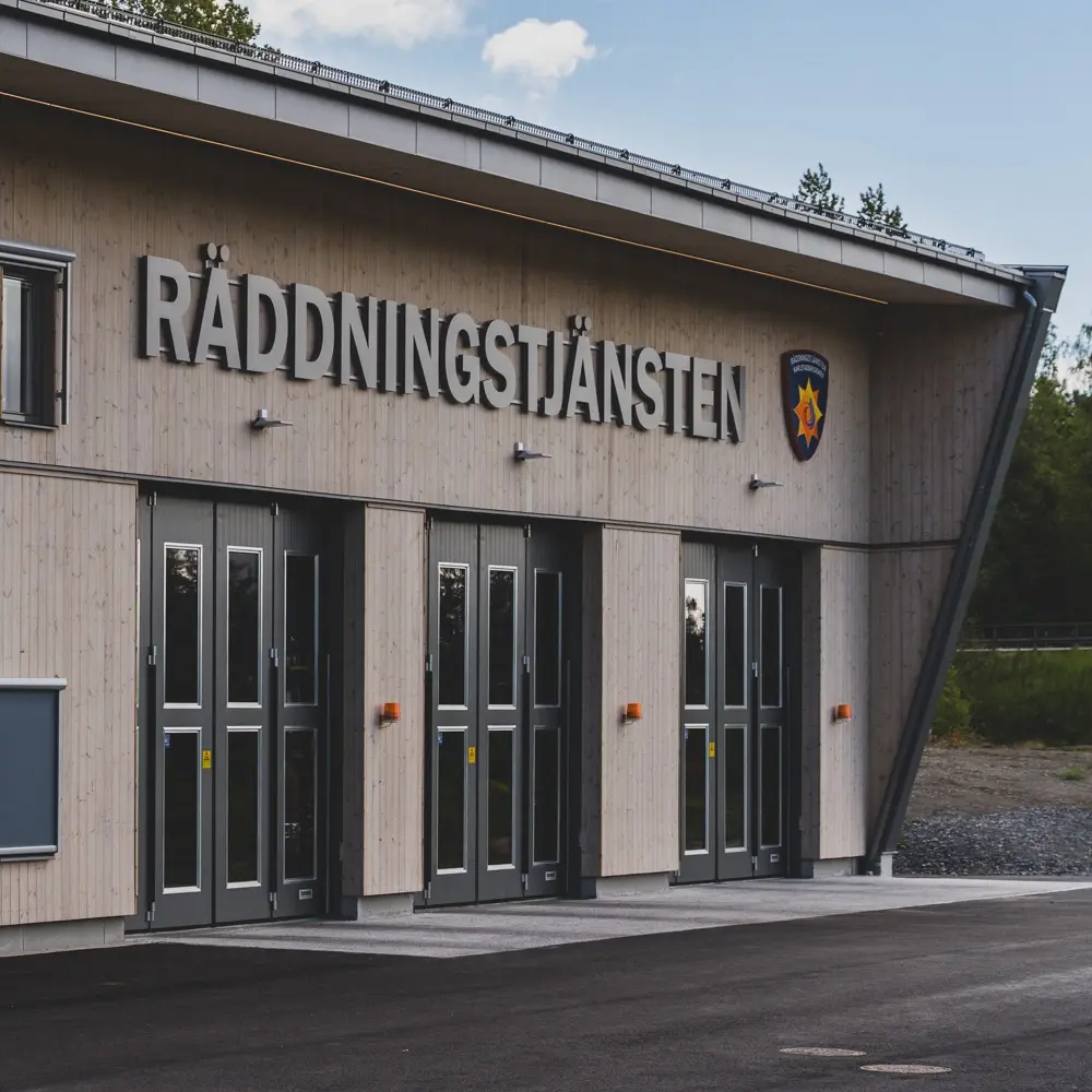 Emergency services often choose folding doors for their fast opening times.